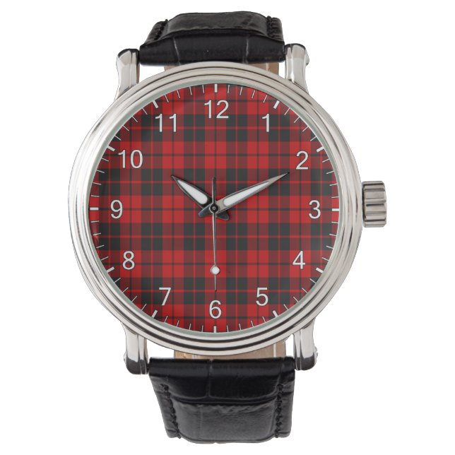 Klassiskt Tidlös Clan Ettrick Tartan Plaid Present Armbandsur (Framsida)