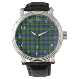 Klassiskt Tidlös Klansman Dixon Tartan Randig Pres Armbandsur