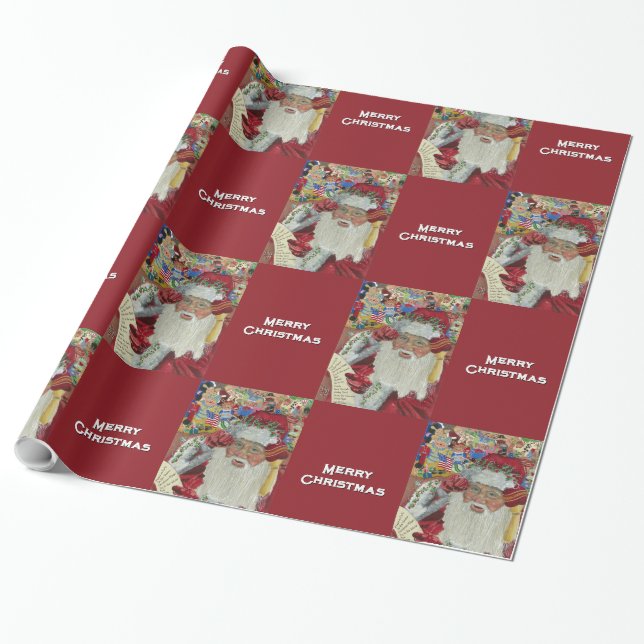 Klassiskt tomte - kolla det två gånger God jul Presentpapper (Utrullad)