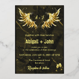 Klassiskt torkat löv Vinge i Guld, minimalistiskt