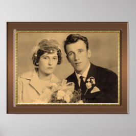 Klassiskt trä ram med anpassningsbar guld gräns poster