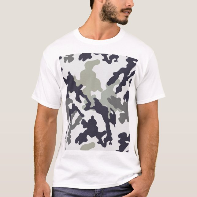 Klassiskt Trämaskeringsmönster Herr Grafisk  T Shirt (Framsida)