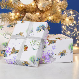 Klassiskt Trollkarlen från Oz Jul Splat Wrap Pappe Presentpapper