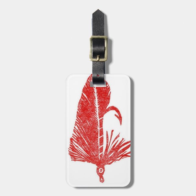 Klassiskt Trout Fly Red Matuka Luggage Tag Bagagebricka (Vertikal Framsida)