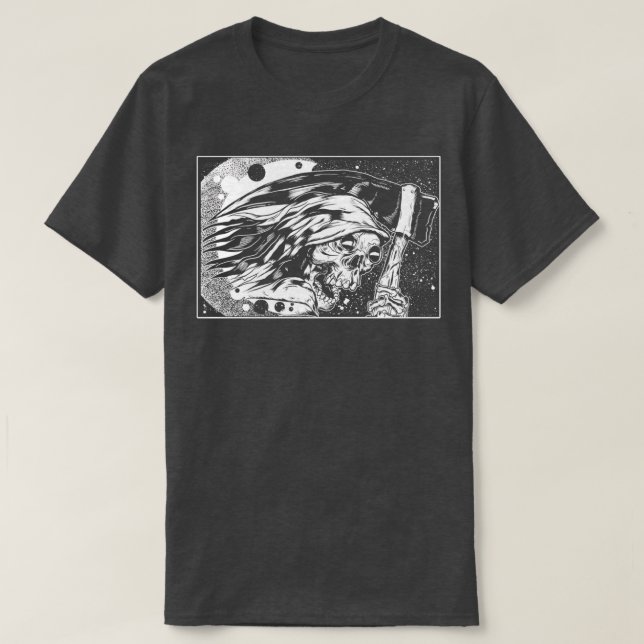 Klassiskt TShirt-trollspö för Skary-skalle T Shirt (Design framsida)