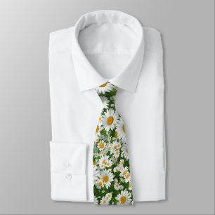 Klassiskt tusenskönemönster vita blomsterfält grön slips