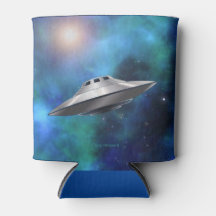 Klassiskt UFO Flies Saucer i Rymden Galaxy