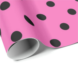 Klassiskt, underbart, elegant rosa och svart polka presentpapper