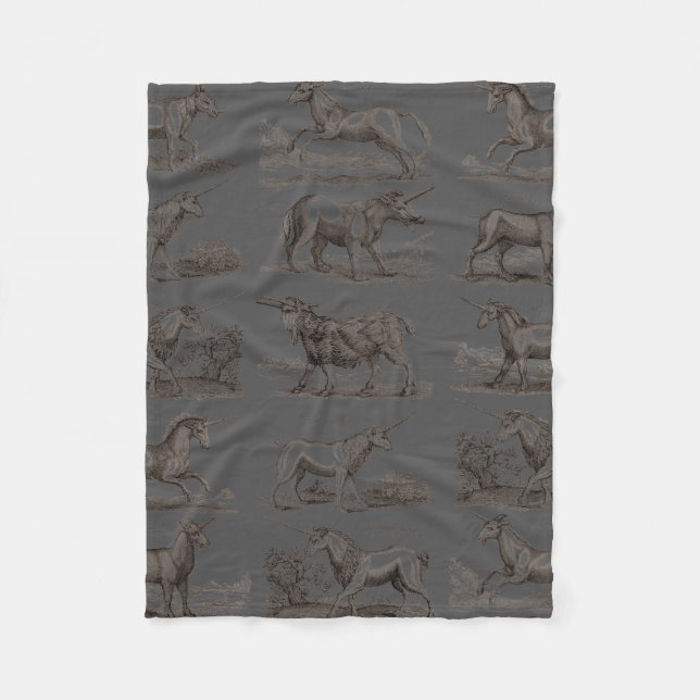 Klassiskt Unicorn Antique Mythical Magic Creature Fleecefilt (Framsidan)