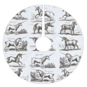 Klassiskt Unicorn Antique Mythical Magic Creature Julgransmatta Borstad Polyester