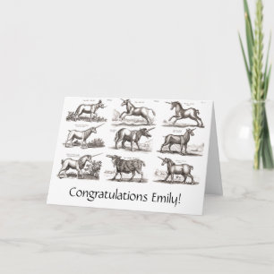 Klassiskt Unicorn Antique Mythical Magic Creature Kort