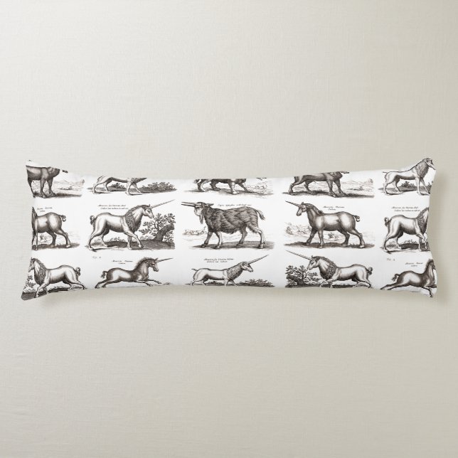 Klassiskt Unicorn Antique Mythical Magic Creature Kroppskudde (Framsidan)