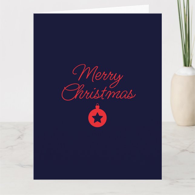 Klassiskt unikt God jul Black Sten Blue-märke Kort (Framsida)