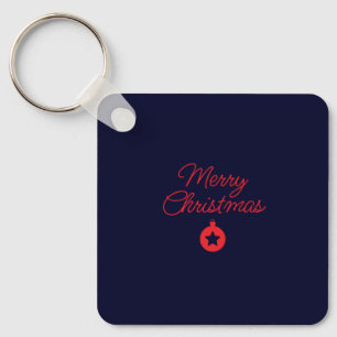 Klassiskt unikt God jul Black Sten Blue-märke Nyckelring