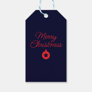 Klassiskt unikt God jul Black Sten Blue-märke Presentetikett
