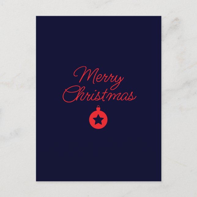 Klassiskt unikt God jul Black Sten Blue-märke Vykort (Framsida)