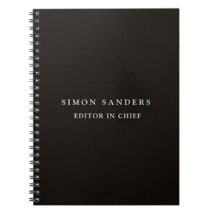 Klassiskt, unikt, minimalistiskt, rökfritt svart anteckningsbok