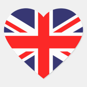 Klassiskt Union Jack Hjärtformat Klistermärke