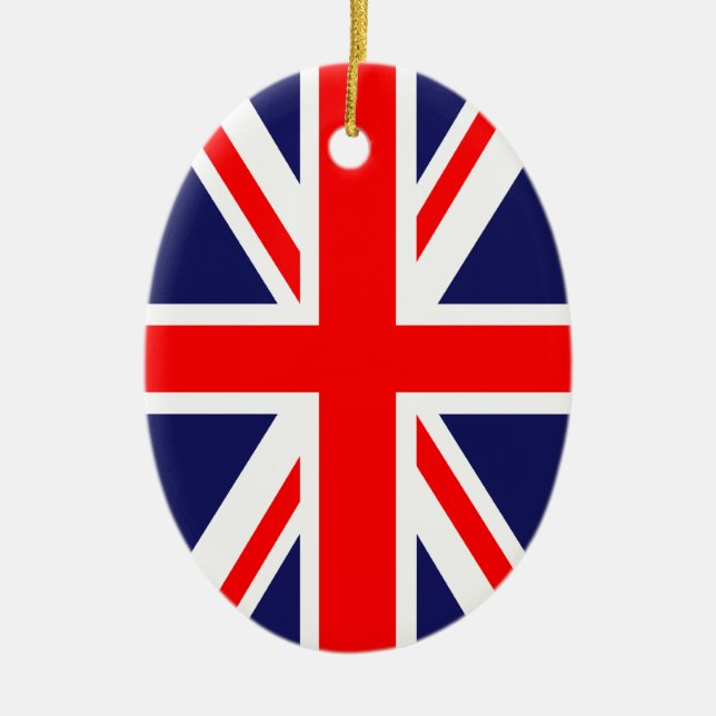 Klassiskt Union Jack Julgransprydnad Keramik (Framsidan)
