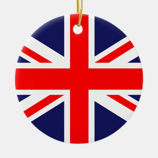 Klassiskt Union Jack Julgransprydnad Keramik (Framsidan)