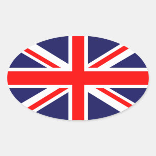 Klassiskt Union Jack Ovalt Klistermärke