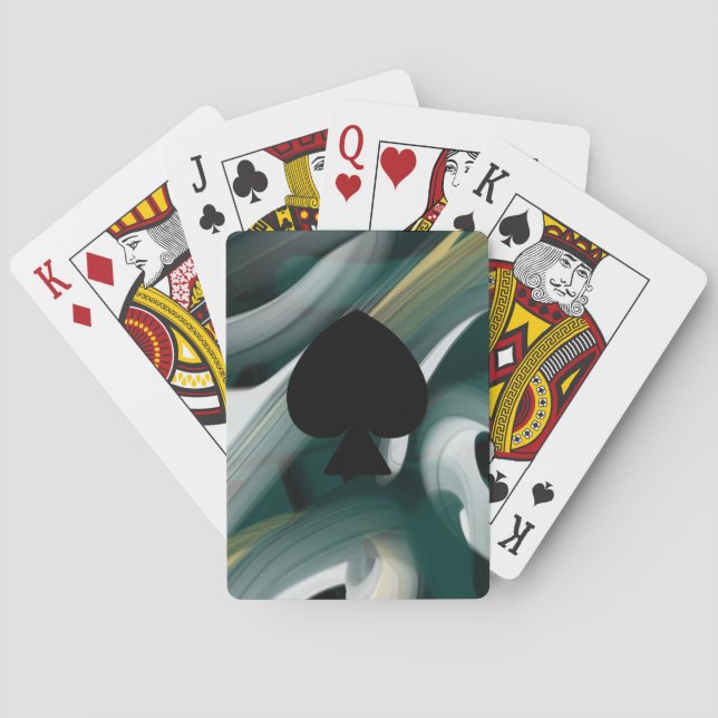 Klassiskt uppspelningskort Svart Grönt för trender Casinokort (Baksidan)