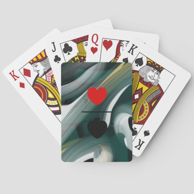 Klassiskt uppspelningskort Svart Grönt för trender Casinokort (Baksidan)