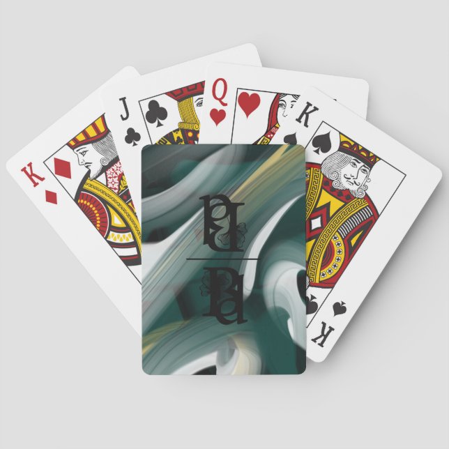 Klassiskt uppspelningskort Svart Grönt för trender Casinokort (Baksidan)