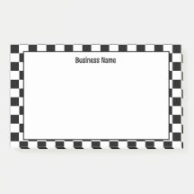 Klassiskt utcheckat svart och vit post-it-anteckni