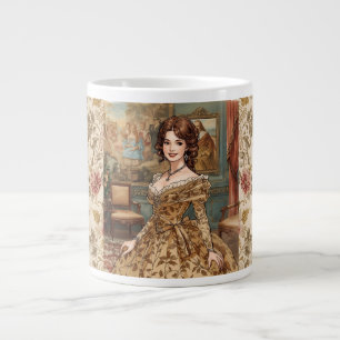 Klassiskt, vackert Dam,Viktoriskt charm Jumbo Mugg