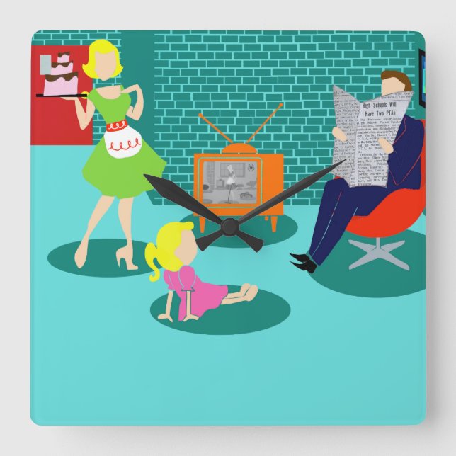 Klassiskt väggklocka för 1950-tal (Framsida)