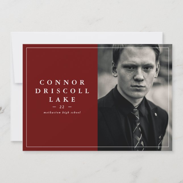 Klassiskt Vågrät Foto Studenten-meddelande Meddelande (Framsida)