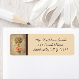 Klassiskt Victorian Dam med Ro Adressetiketter Returadress Etikett