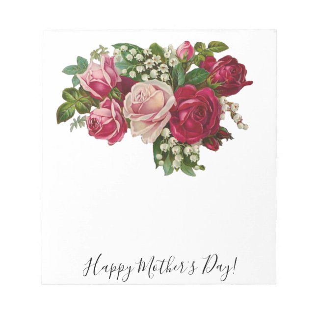 Klassiskt Victorian Ro Lily i Valley Romantik Anteckningsblock (Framsida)