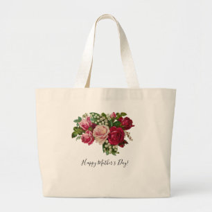 Klassiskt Victorian Ro Lily i Valley Romantik Jumbo Tygkasse