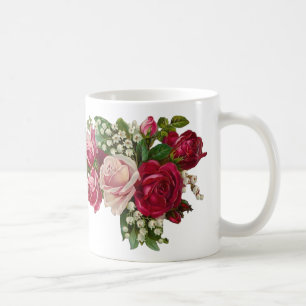 Klassiskt Victorian Ro Lily i Valley Romantik Kaffemugg