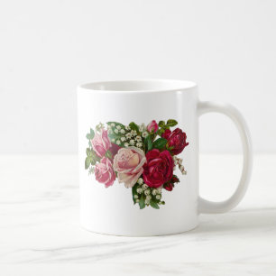 Klassiskt Victorian Ro Lily i Valley Romantik Kaffemugg