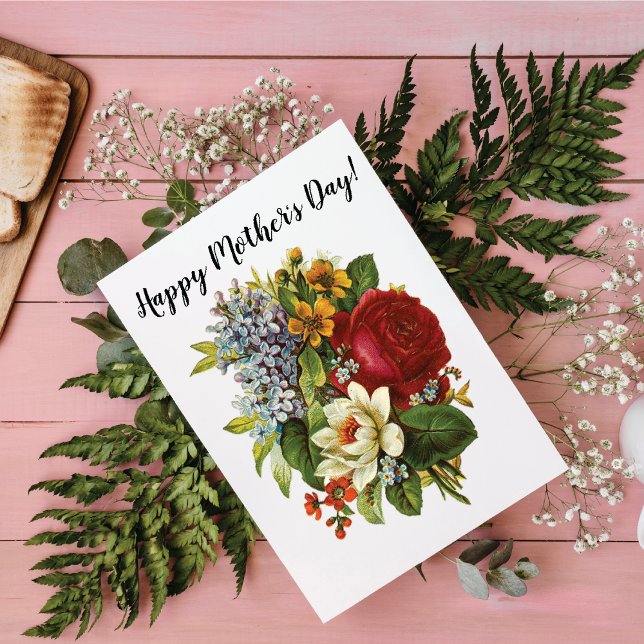 Klassiskt Victorian Ro Lily i Valley Romantik Kort (Skapare uppladdad)