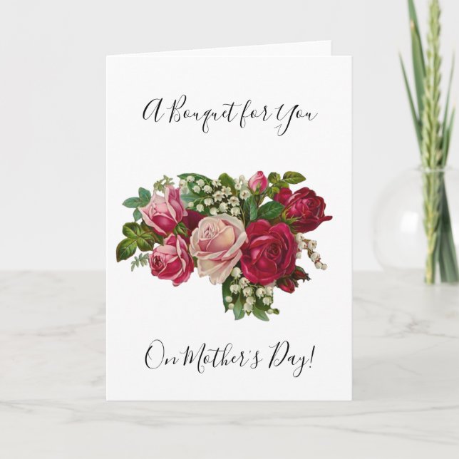 Klassiskt Victorian Ro Lily i Valley Romantik Kort (Framsida)