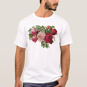 Klassiskt Victorian Ro Lily i Valley Romantik T-shirt