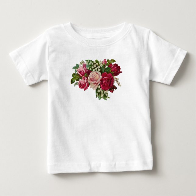 Klassiskt Victorian Ro Lily i Valley Romantik T Shirt (Framsida)