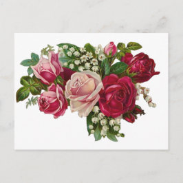 Klassiskt Victorian Ro Lily i Valley Romantik Vykort