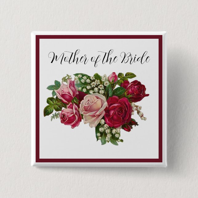 Klassiskt Victorian Ro Lily Valley Mor i Bride Knapp (Framsida)