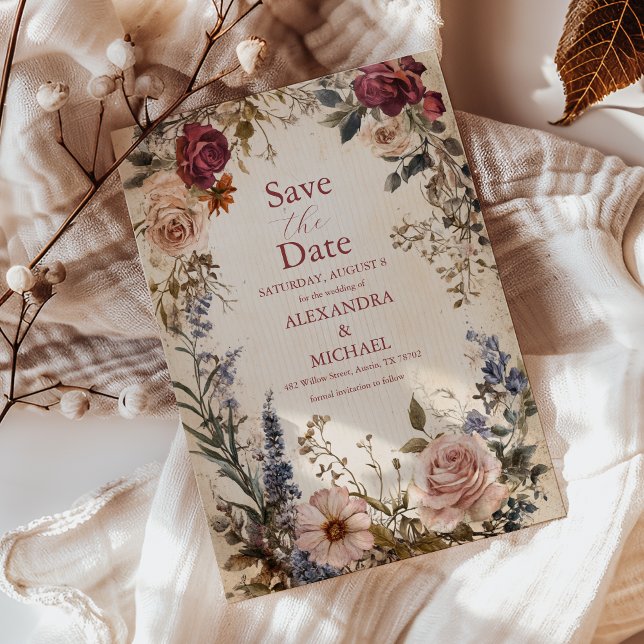 Klassiskt Victorian Royal Blommigt Bröllop Spara Datumet (Skapare uppladdad)