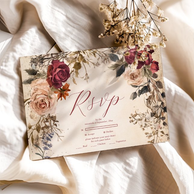 Klassiskt viktoriansk kunglig blomsterbröllop  OSA kort (Skapare uppladdad)