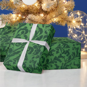 Klassiskt viktorianskt grönt blomsterfirande prese presentpapper