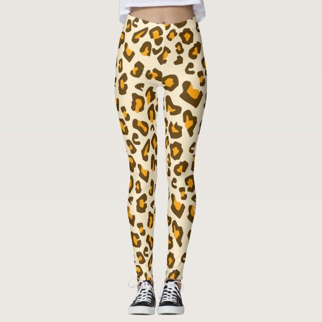 Klassiskt Vild Leopardtrycksmönster Leggings (Framsida)