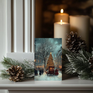 Klassiskt vinter i London, julklapp Kort