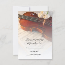 Klassiskt Violin- och Vit ros-Bröllop OSA-kort OSA Kort