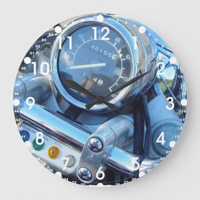Klassiskt virago-motorcykel Dash Large Round Clock Stor Klocka (Framsida)